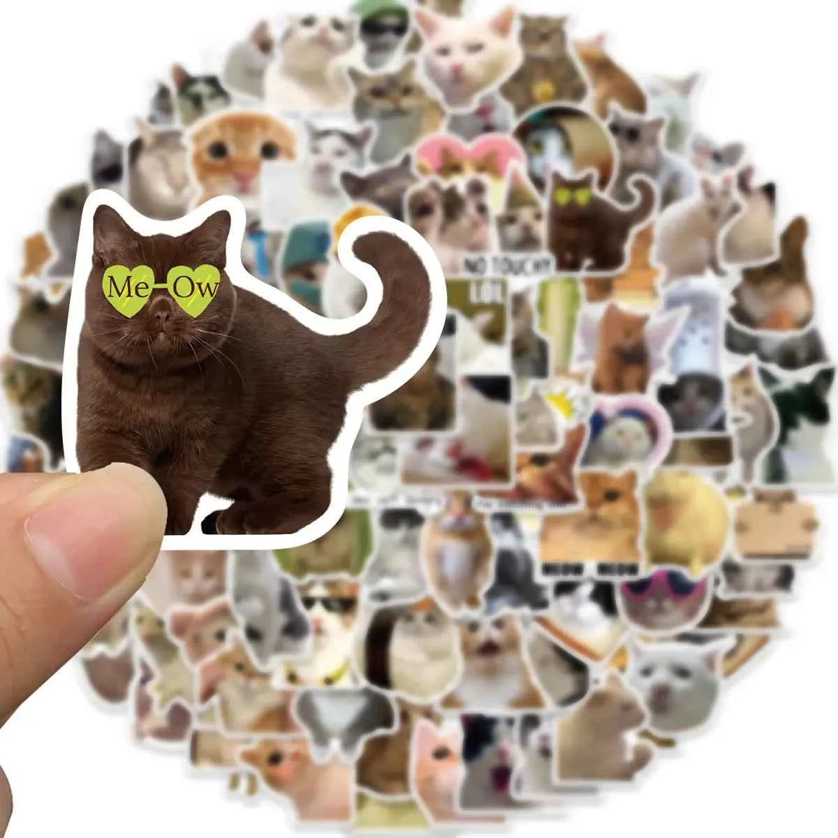 😂 Cat & Dog Meme Sticker Pack | 100PCS Cute Waterproof Stickers