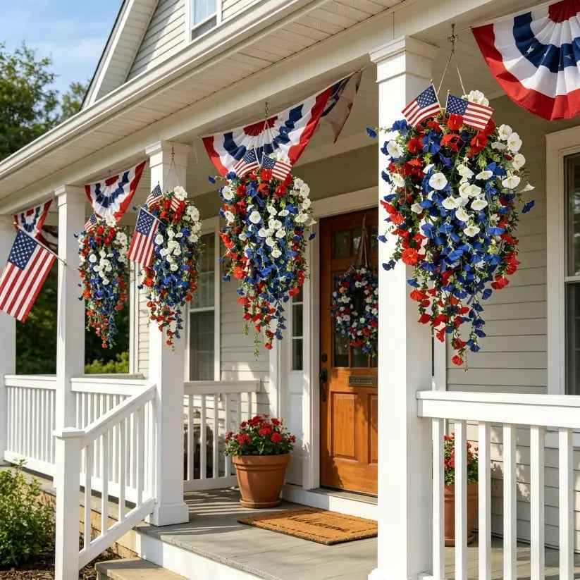 ✨🇺🇸 Celebrate America’s 250th Anniversary with Patriotic Hanging Flower Baskets