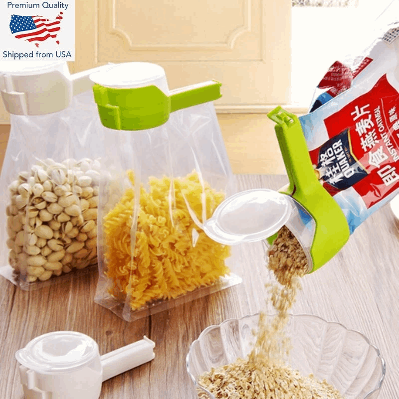 📢Buy 1 Get 1 FREE for only $19.99📢 Reusable Food Bag Clips with Pour Spout