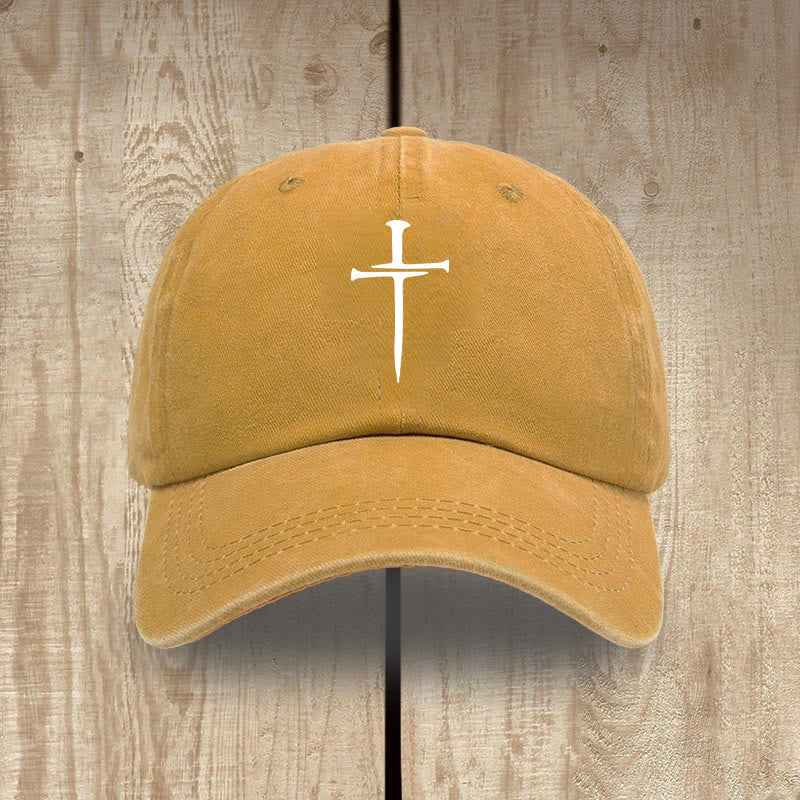 ✝️ Minimalist Three Nails Cross Hat | Christian Art & Faith