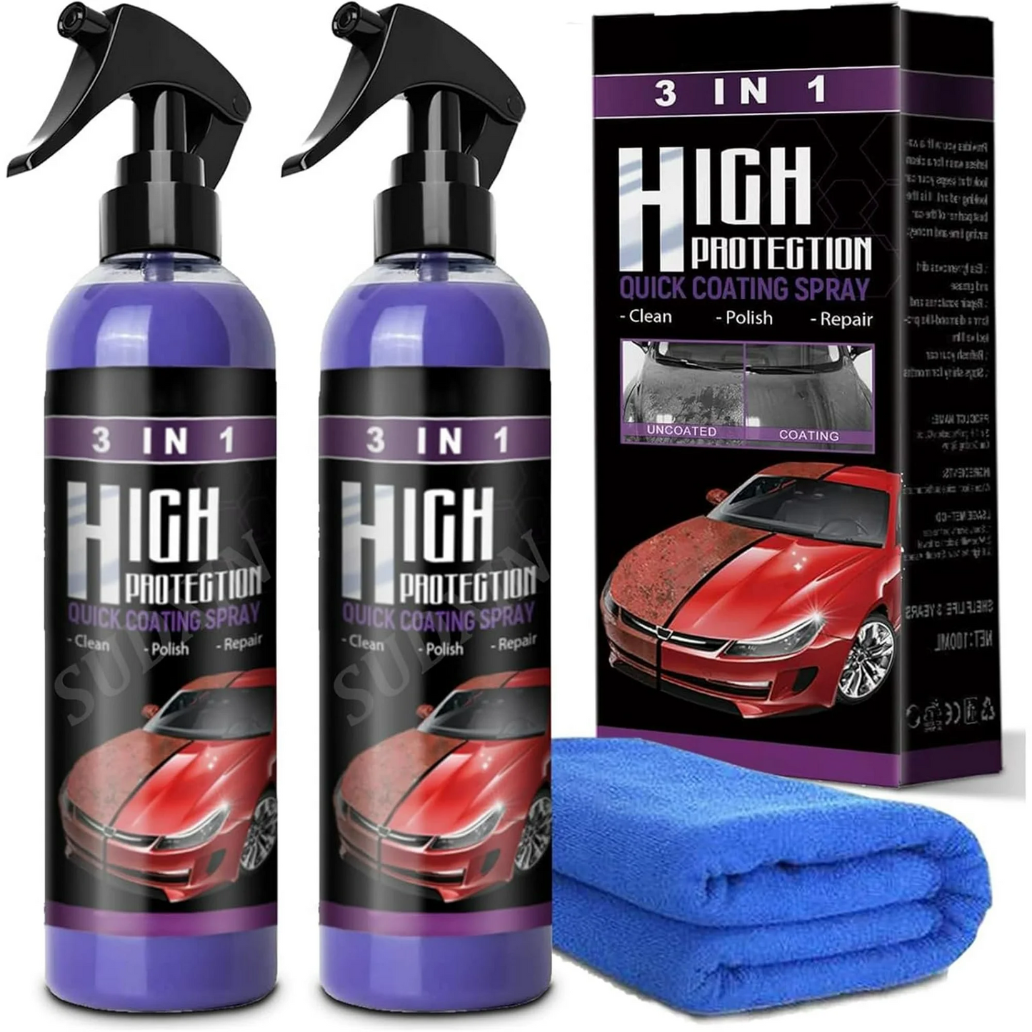 Limited Time 🔥 Buy One Get One Free - 3-in-1 Automotive Ceramic Coating Spray Hydrophobic Agent - 😍 Keeps Your Car Clean and Shiny Long-Lasting