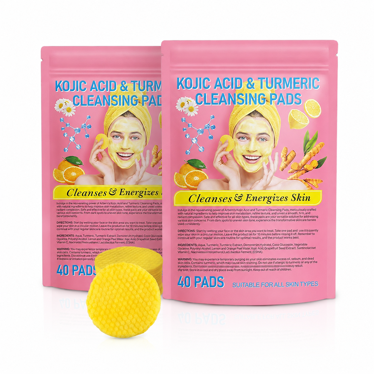 Visible brightening✨Turmeric & Kojic Acid Cleansing Pads💖