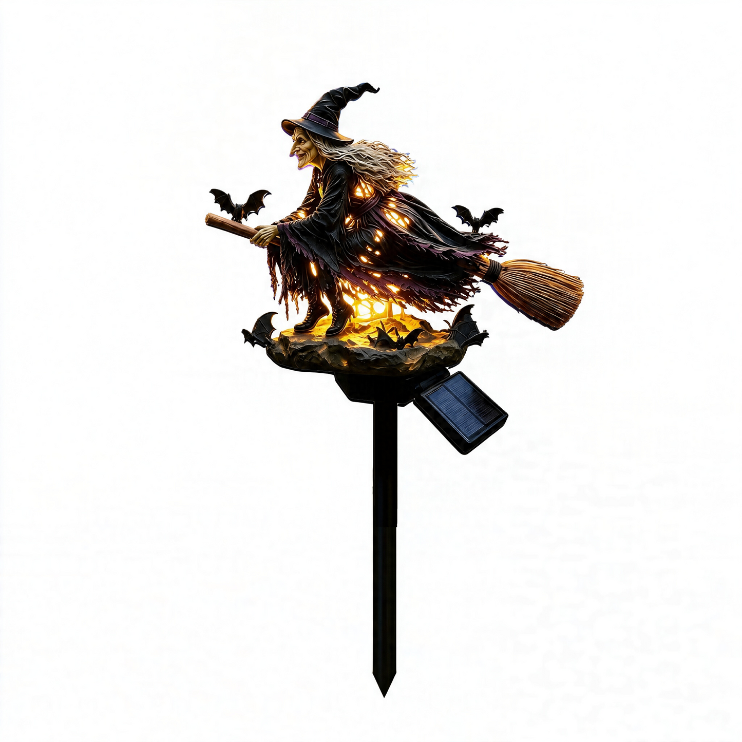 🧙♀️🌙 Witch Broom Garden Stake Light | Create a Haunted Halloween Atmosphere