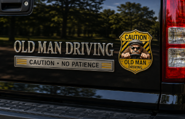 🔥 "Caution, No Patience" Old Man Driving Sign | Perfect Novelty Gift for Men