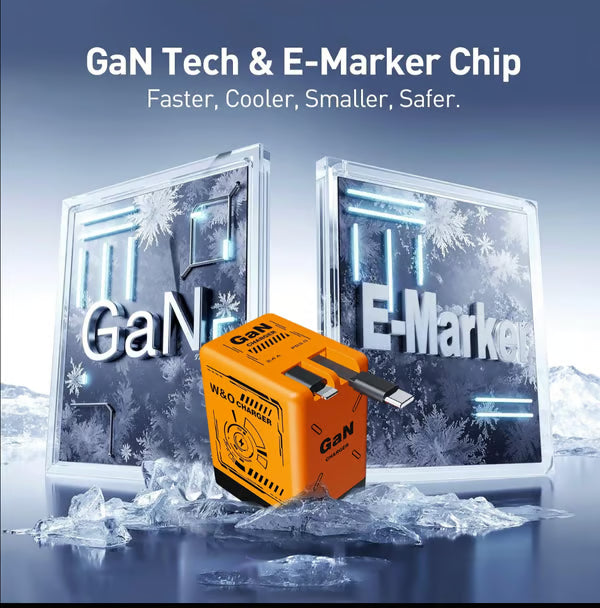 š„W&O 2-in-1 GaN Compatible with Fast Charger