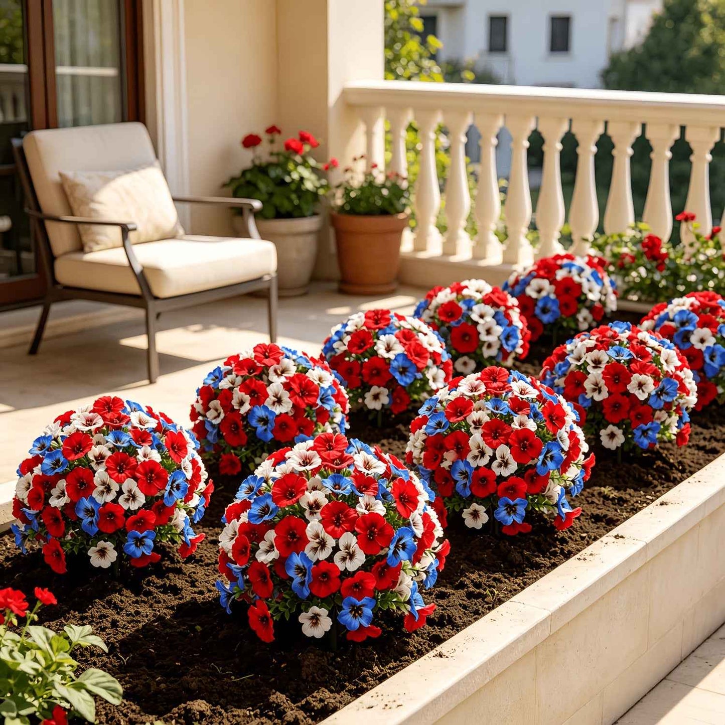 🔥Last Day Promotion! ✨ Red White Blue Decorative Artificial Flowers