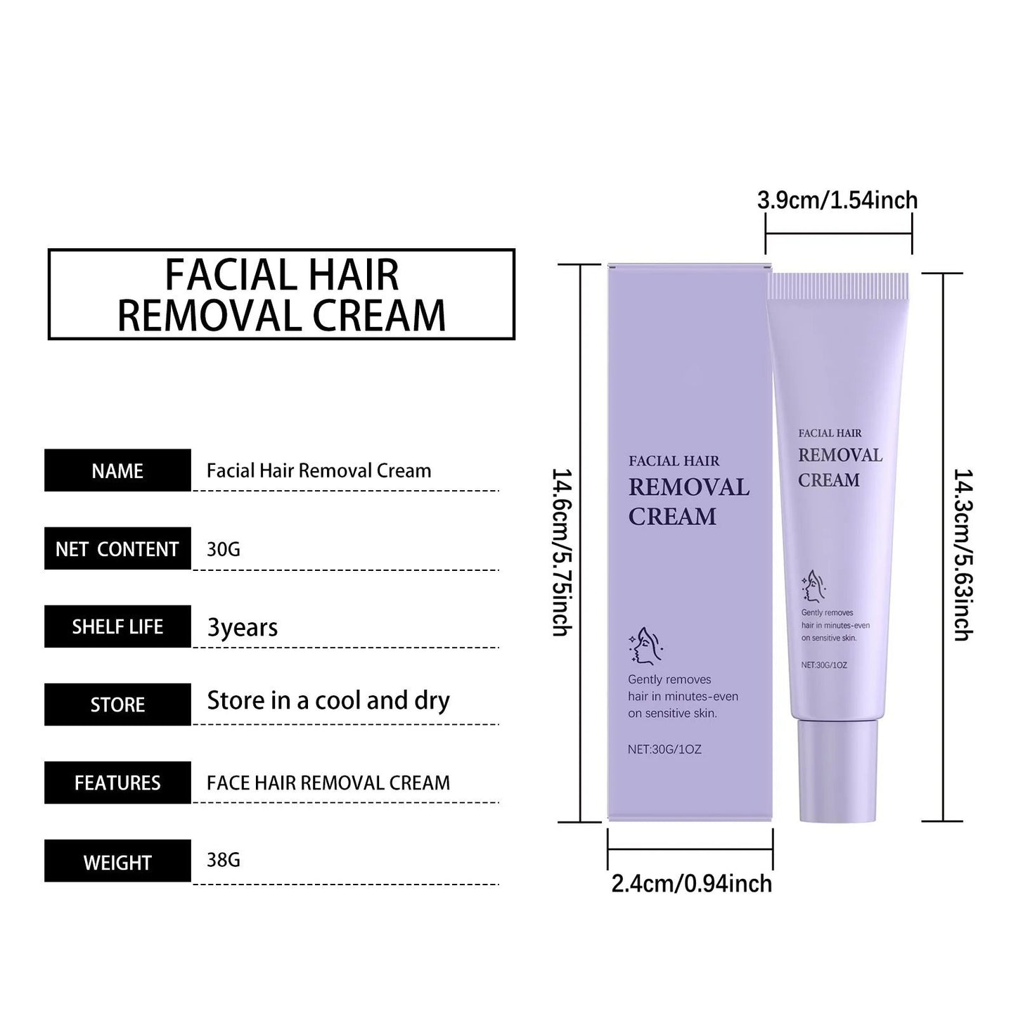 🔥 Today!-Buy 2 Get 1 FREE🔥Gentle and Painless Facial Hair Removal Cream