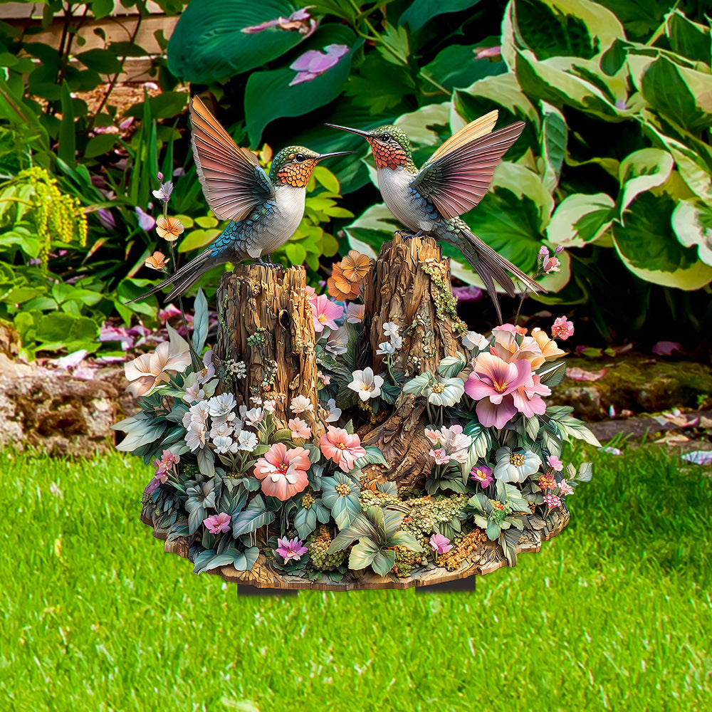 🏡 Decorative Bird Castle Stakes | Acrylic Landscape Ornament