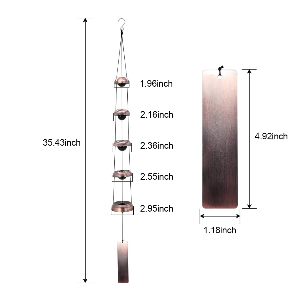 🔔Add Harmony to Your Space🏠 Quintet Brass Wind Chimes