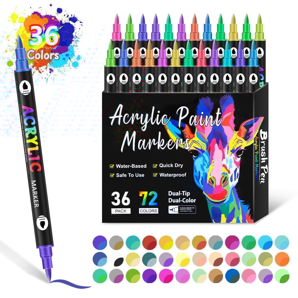 🔥Last Day Promotion-52% OFF - Dual Tip Acrylic Paint Pen Marker🖊️✏️🎨