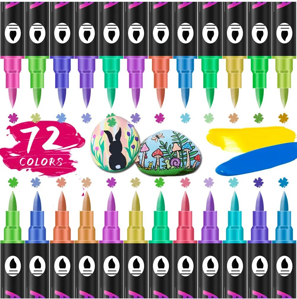 🔥Last Day Promotion-52% OFF - Dual Tip Acrylic Paint Pen Marker🖊️✏️🎨