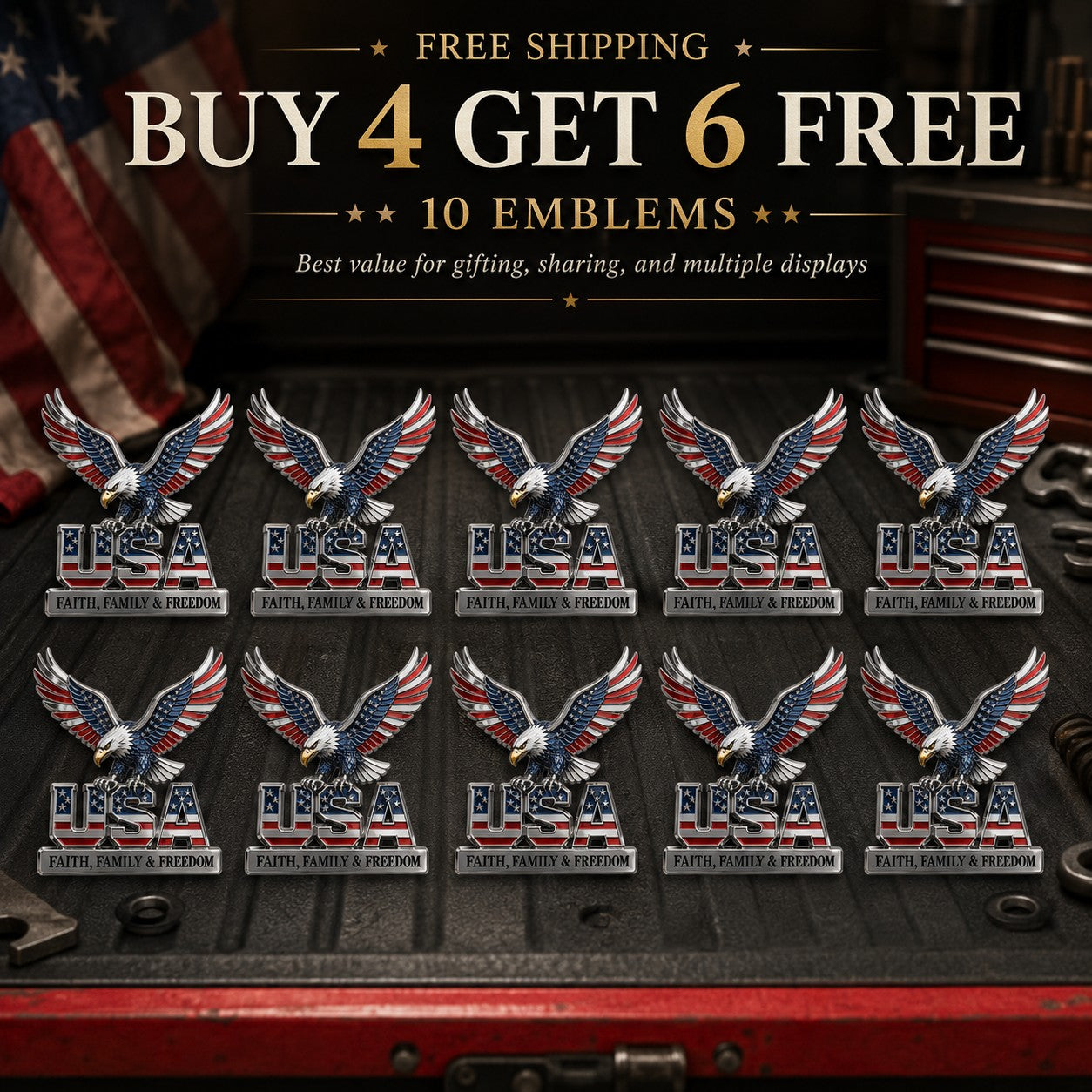 🔥 Today Only 49% OFF 🇺🇸 Patriotic Metal Emblem Collectible