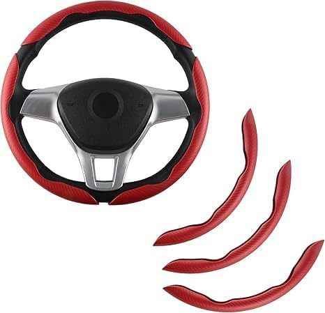 🚗 Carbon Fiber Steering Wheel Cover | Silicone Anti-Slip