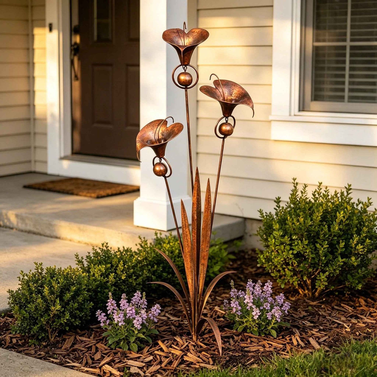 ð¡Three Calla Lilies Garden Stake with Bells