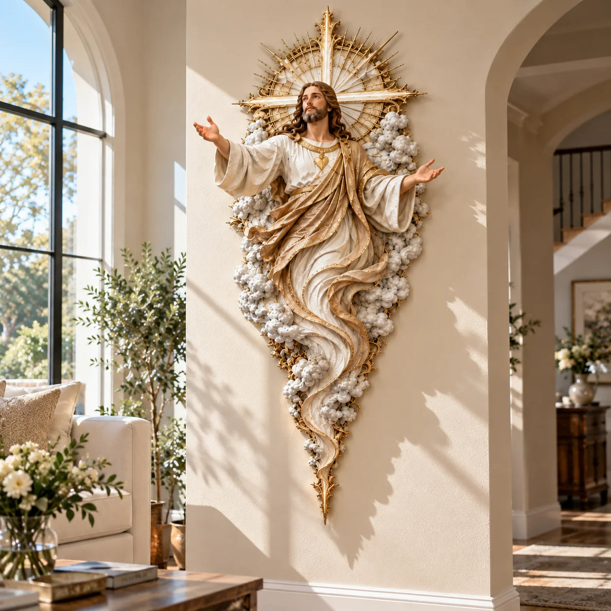 🔥last Day 49% Off - ✝️ Light Of The World Jesus Wall Sculpture – A Radiant Symbol Of Faith For The Home