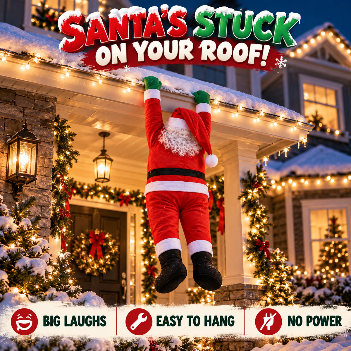 🎅❄️ Santa's Christmas Mishap™ – Giant Outdoor Santa Decoration, Family Holiday Fun & Memorable Christmas Moments 🏡🎄