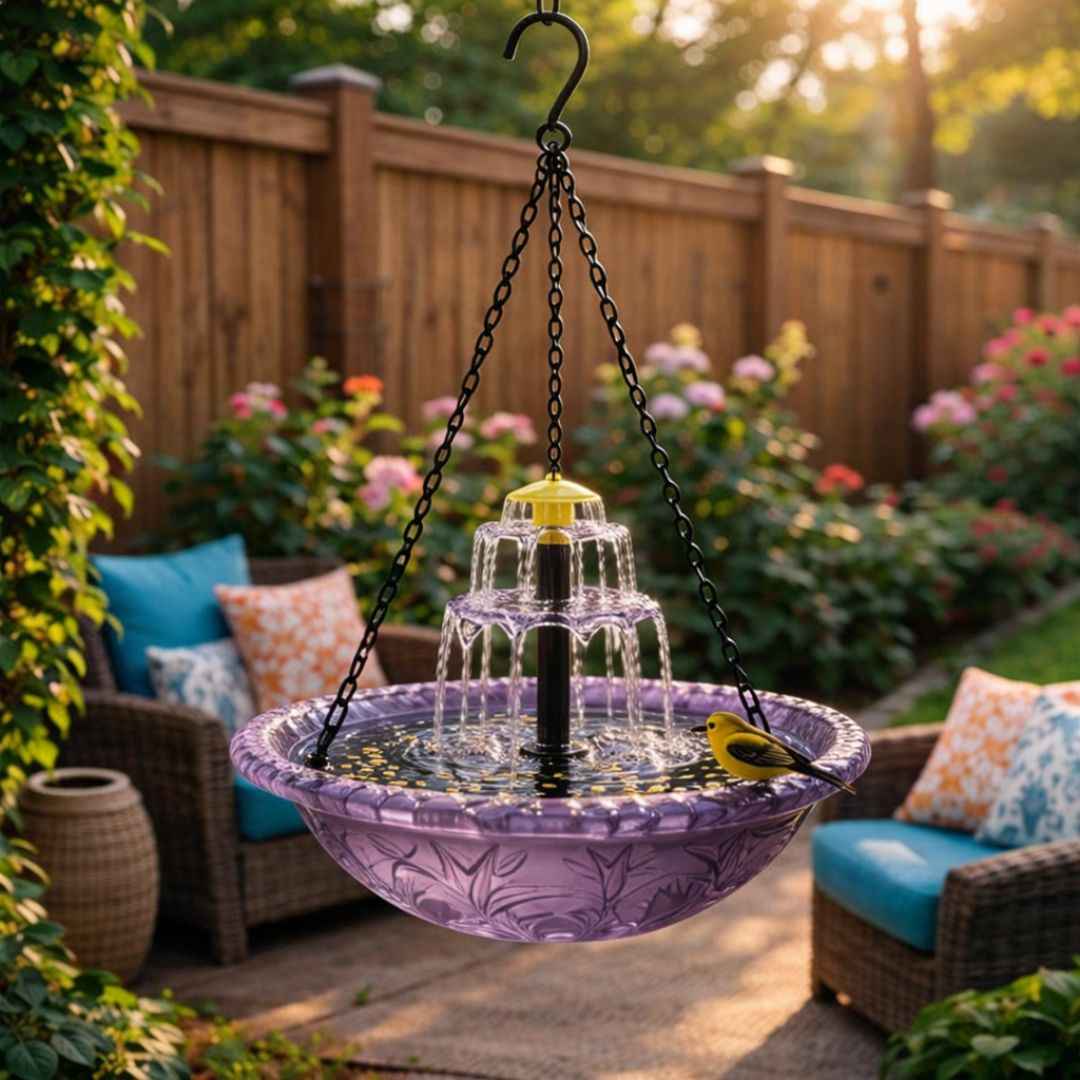 🐦 Backyard Upgrade! 50% OFF Solar Cascade Hanging Bird Bath Fountain