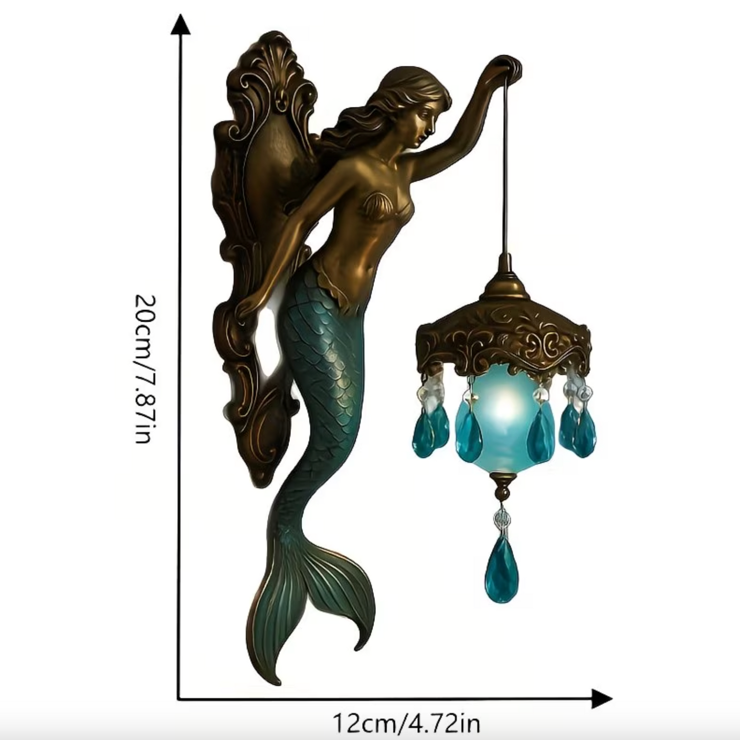 🧜♀️ Vintage Mermaid Glow Wall Lamp – Magical Ocean-Inspired Night Light ✨
