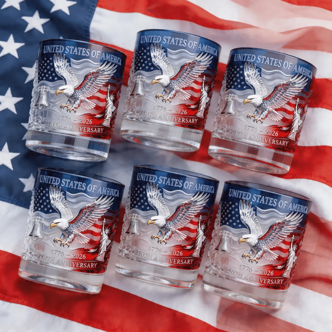 🦅 USA 250th Anniversary Commemorative Glass (1776–2026)