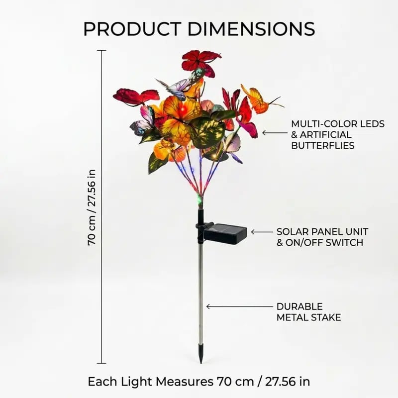 🏠Light Your Garden🦋 Solar Butterfly Garden Light – Realistic Colorful Decor for Lawn & Pathway ✨
