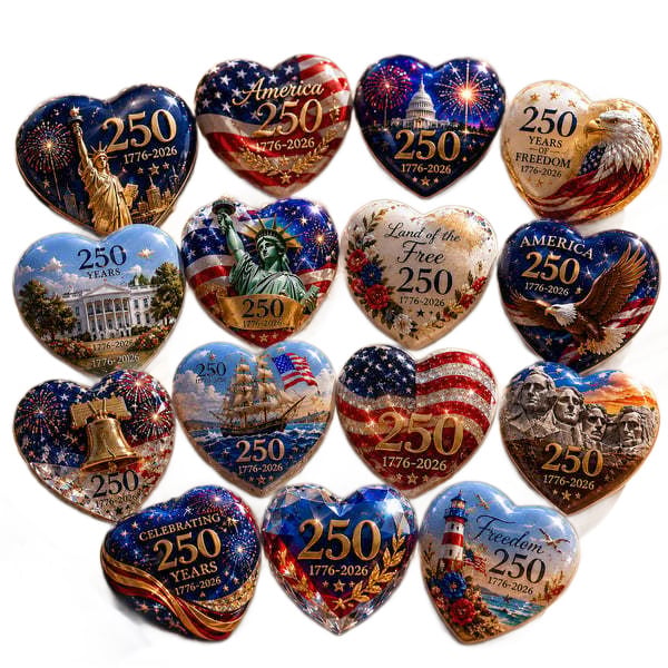 💥🗽America's 250th Anniversary Heart Ornament Collection 🎁 Limited Edition Keepsakes