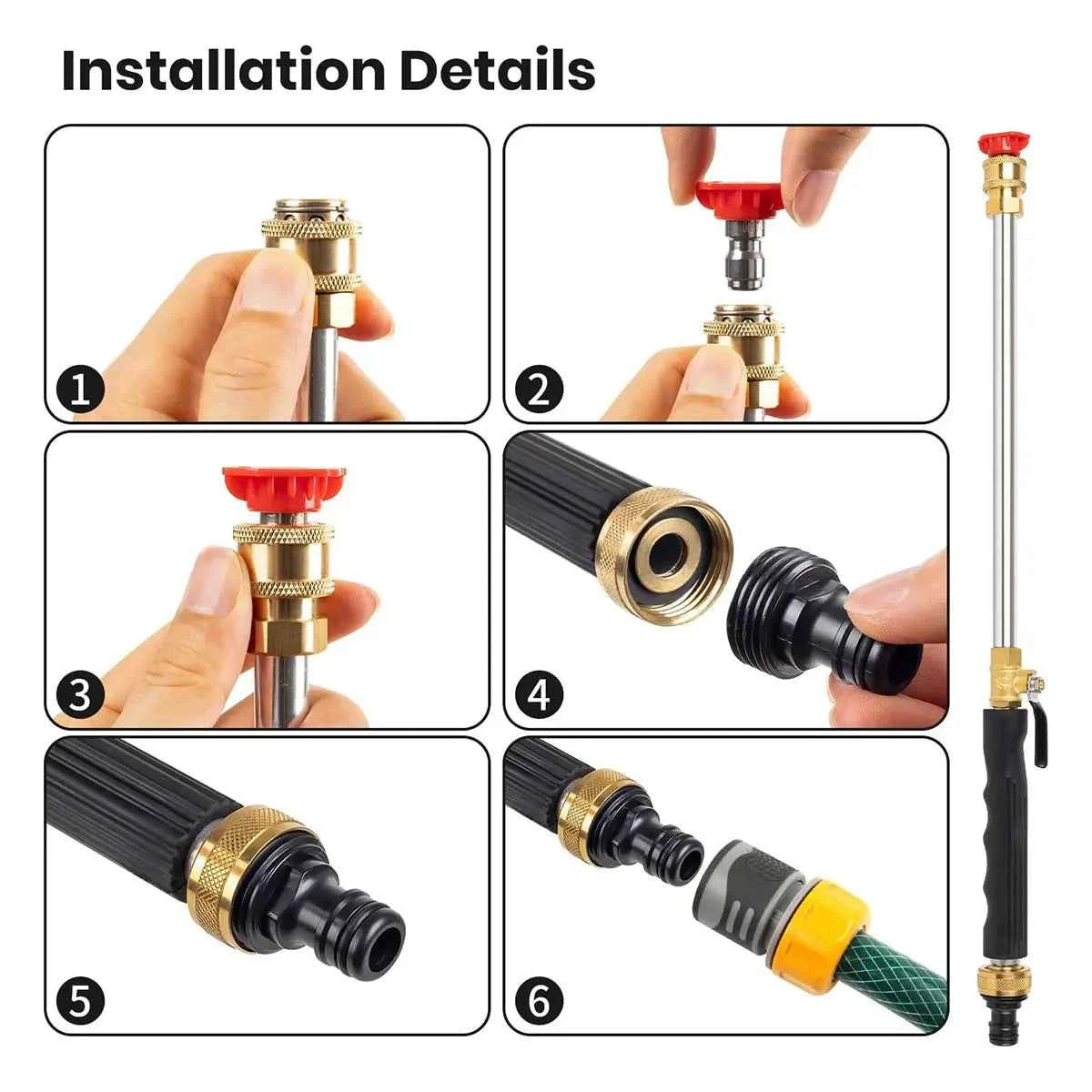 💧 Hydro Jet Power Washer | Garden Hose High Pressure Nozzle