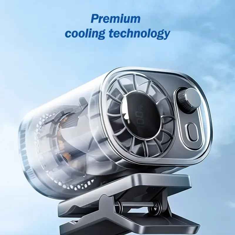 ❄️ Car Clip-On Fan with LED Display – Stay Cool Anywhere You Drive