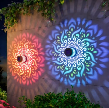 💖🏆Limited Time Sale 49% OFF🎁🏡Solar Mandala Wall Light Outdoor Garden Fence Projector Lamp Patio Ambient Decor