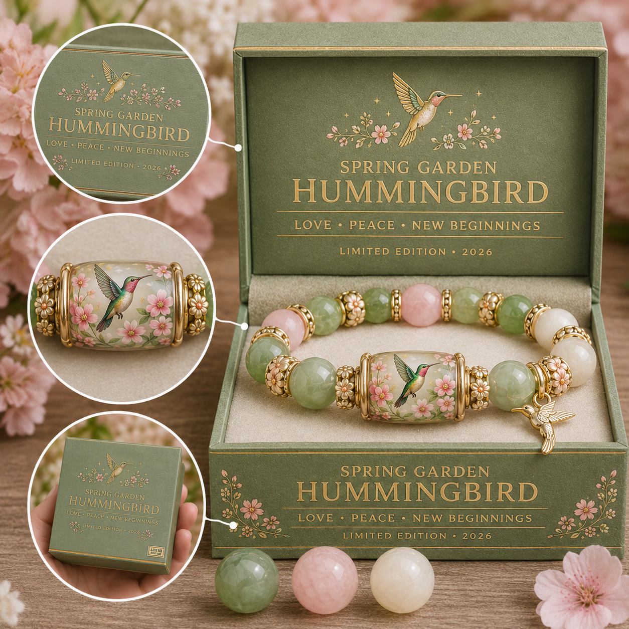 🌿 Love, Peace & Spring Blessings 💖 | 2026 Limited Edition Handmade Bracelet