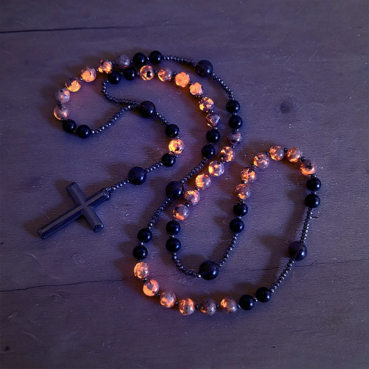 📿Natural Rosary Necklace - UV Reactive Energy Protection Healing Crystal💎