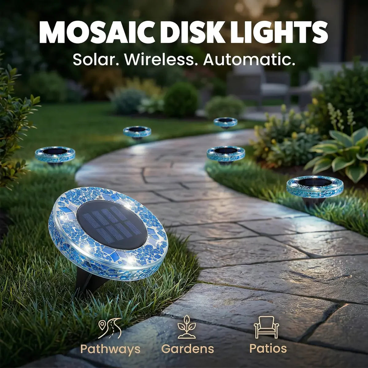 Mosaic Solar Disk Lights