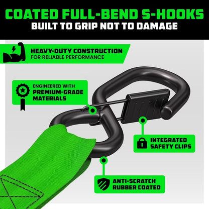 🔧Retractable Ratchet Straps | Heavy Duty Tie Down Set