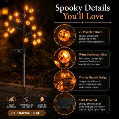 🎃 Pumpkin Solar Stake Lights  – Light Up Your Halloween Yard 🎃✨