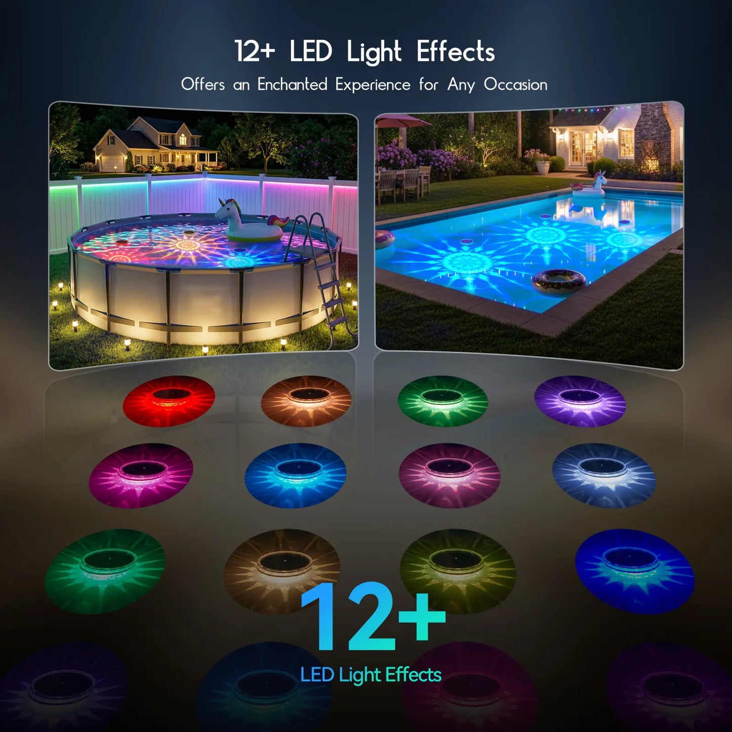 💥Limited Time 49% OFF🌈 Solar Floating Pool Lights | RGB Remote Control