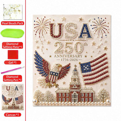 🔥Hot Sale 50% OFF-🥳 🇺🇸 USA 250th Anniversary DIY Pearl Painting Kit ✨❤️‍🔥