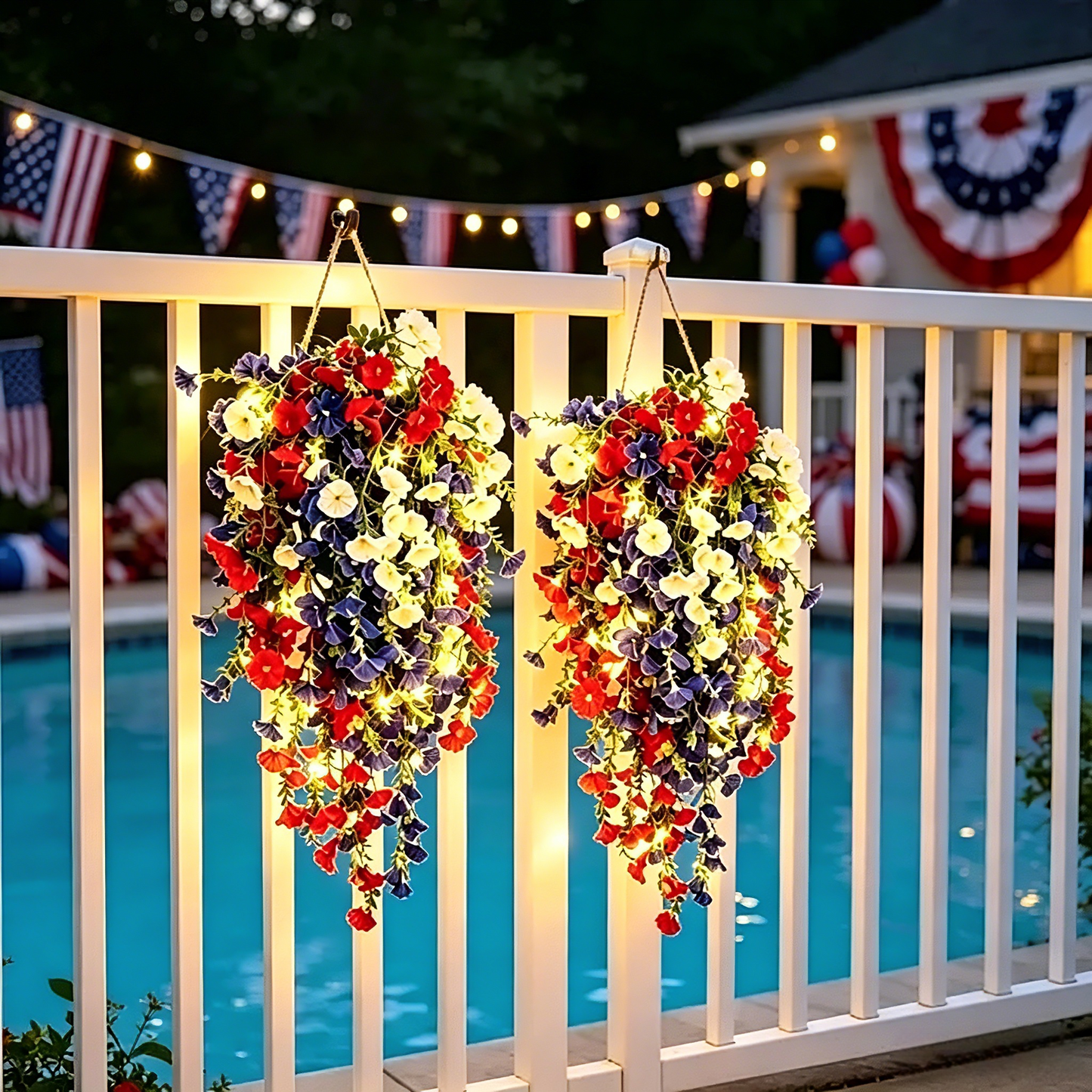 Last Day 50% OFF✨🇺🇸 Celebrate America’s 250th Anniversary with Patriotic Hanging Flower Baskets🌺