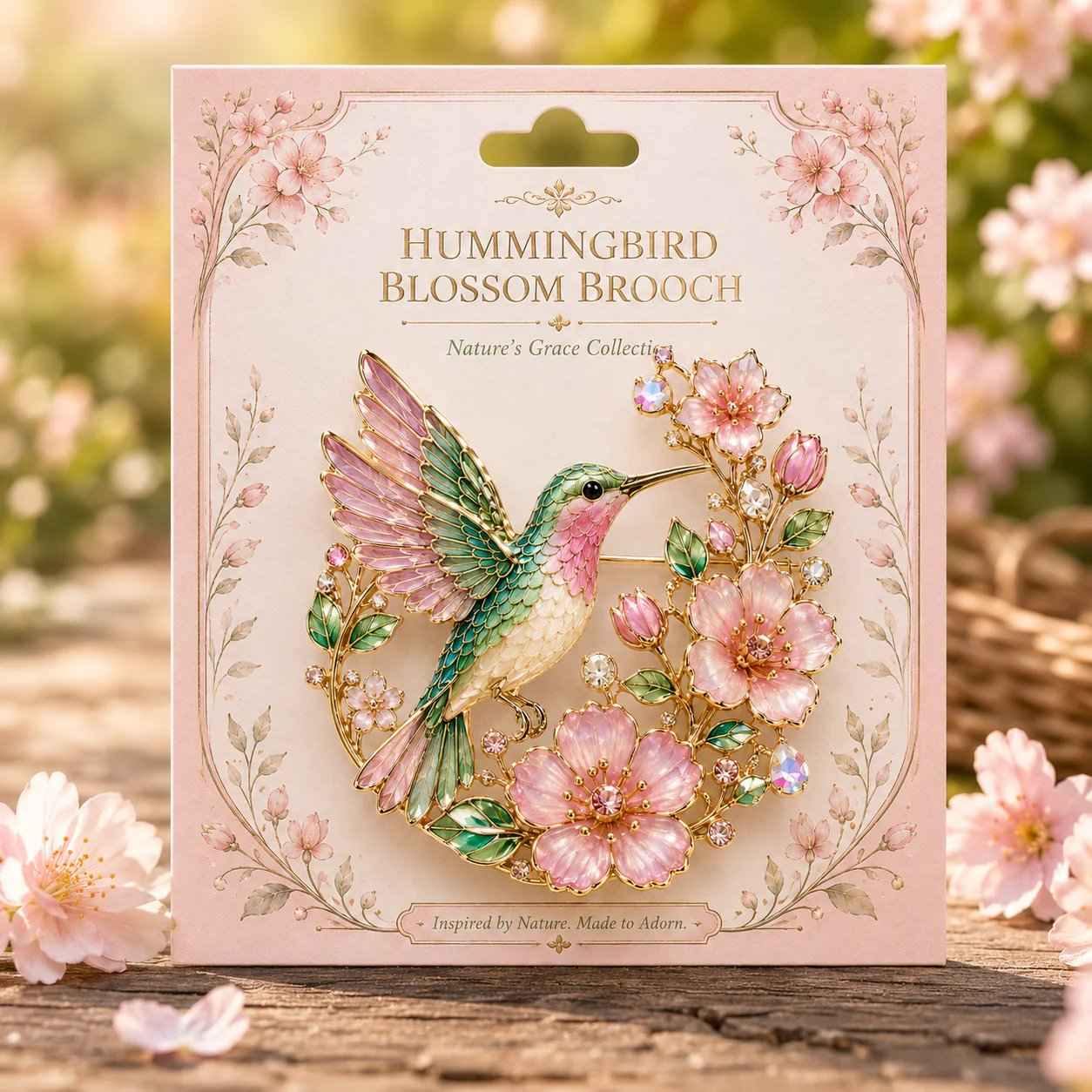 🌸Limited Edition 2026 Hummingbird Blossom Brooch – Elegant Floral Bird Pin Jewelry Gift for Women