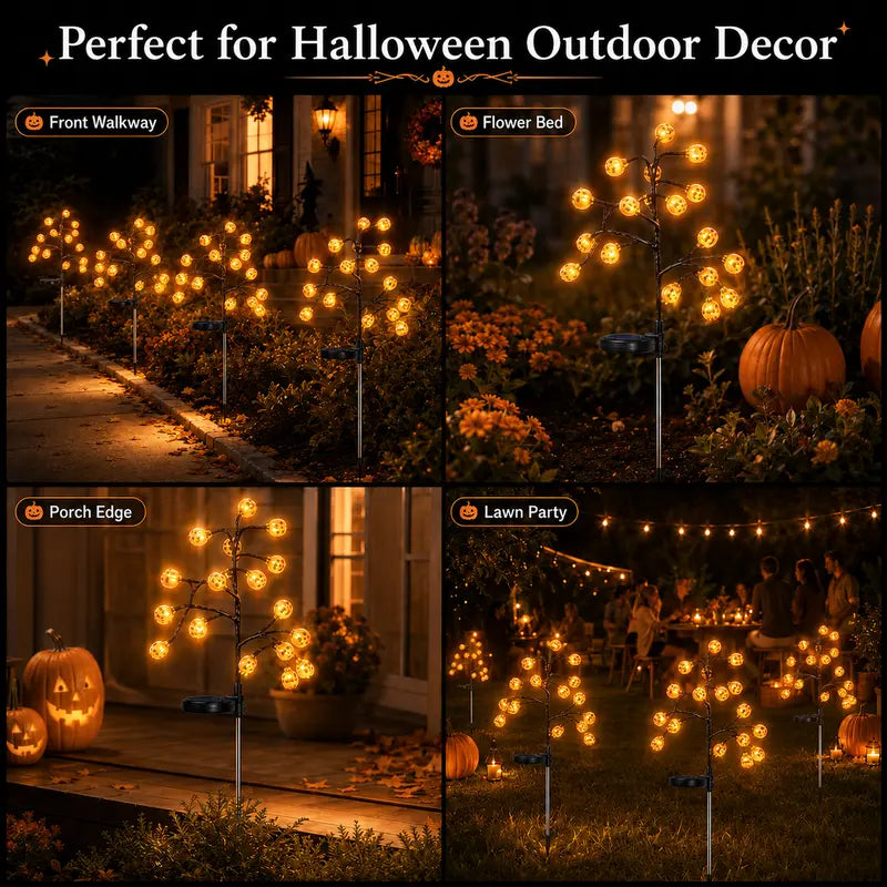 🎃 Pumpkin Solar Stake Lights  – Light Up Your Halloween Yard 🎃✨