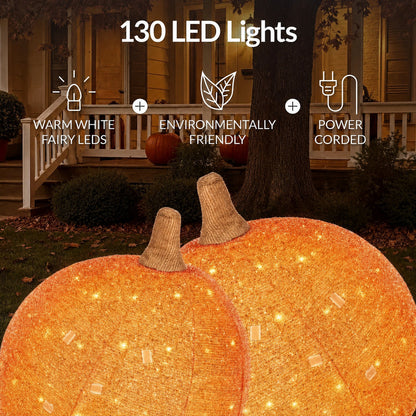 2-in-1 Lighted Pumpkin Set: Perfect Decor from Halloween to Thanksgiving! ✨