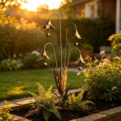 🔔 Enchanting Blue Bellflower Garden Stakes – Add Charm & Gentle Melody to Your Outdoor Space