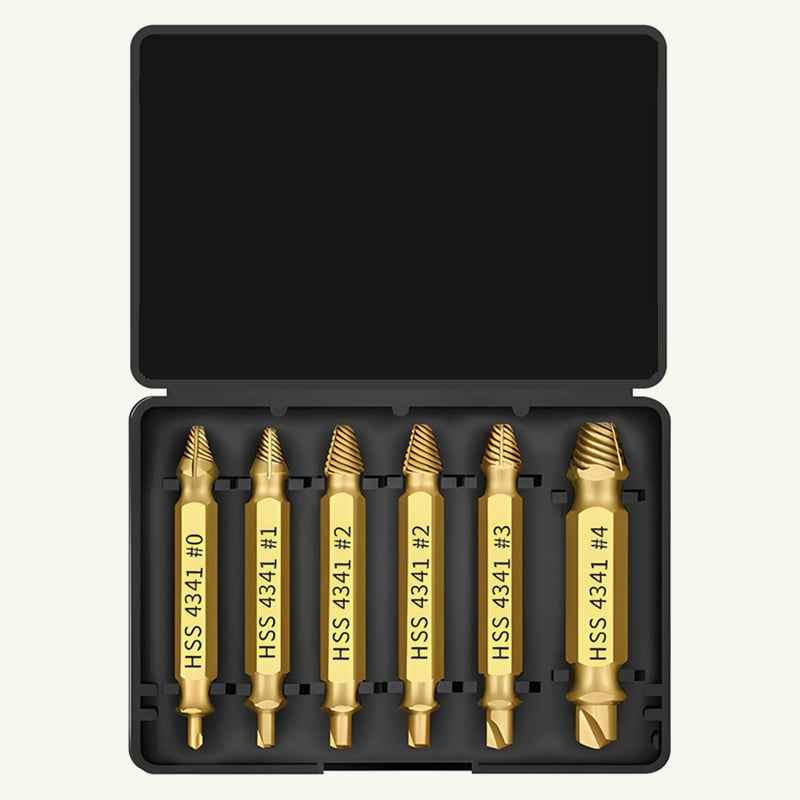 🔥🛠️ Stripped Broken Screw Remover, 🔩6 Counts Set Easy Out Bolt Extractor