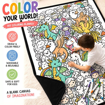 Ahlwo™ Coloring Blanket🖍️ Color It. Wash It. Repeat It! 🔄✨