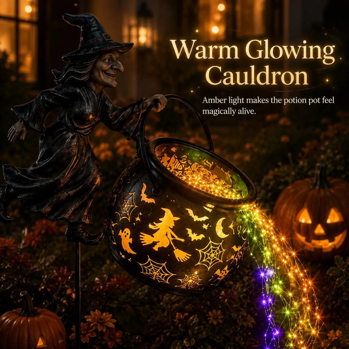 🔥Last Day 50% OFF - Halloween garden lamp “Witches' Cauldron”
