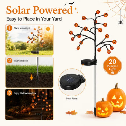 🎃 Pumpkin Solar Stake Lights  – Light Up Your Halloween Yard 🎃✨
