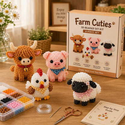 🧵✨ Tiny 3D Beaded Animal DIY Kit – Turn Tiny Beads Into Treasured Handmade Animals, Great for Cozy Afternoons & Thoughtful Gifts