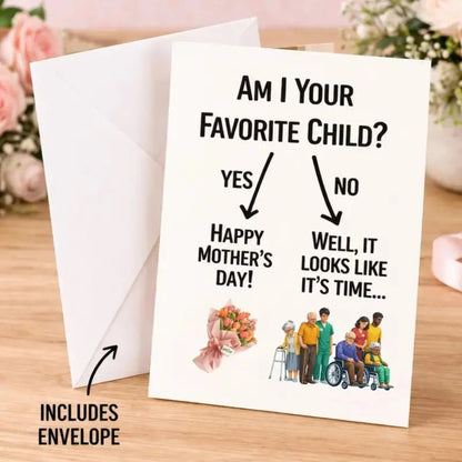 🌺Mother’s Day Discount💐Funny Mother’s Day Card: "Favorite Child" Gag Gift   🎈
