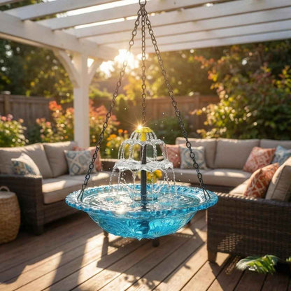🐦 Backyard Upgrade! 50% OFF Solar Cascade Hanging Bird Bath Fountain