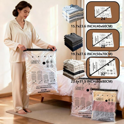 Space-Saving Vacuum Storage Bags with Electric Pump – Multiple Sizes for Clothes, Bedding & Travel