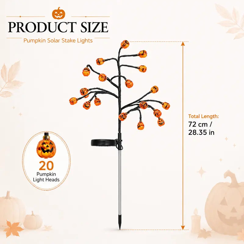🎃 Pumpkin Solar Stake Lights  – Light Up Your Halloween Yard 🎃✨