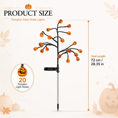 🎃 Pumpkin Solar Stake Lights  – Light Up Your Halloween Yard 🎃✨